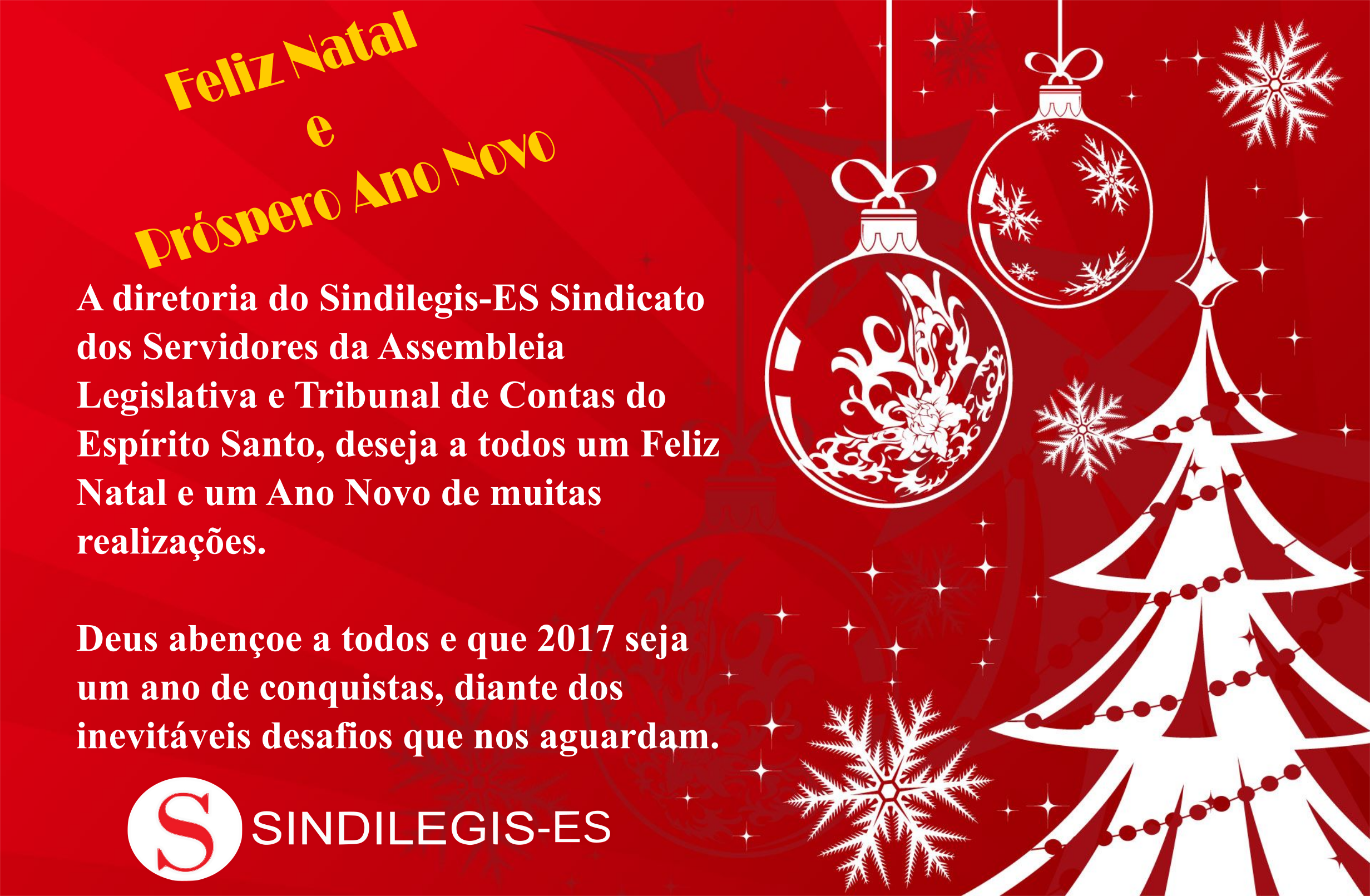 Feliz Natal e próspero Ano Novo - Sindalesp
